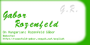 gabor rozenfeld business card